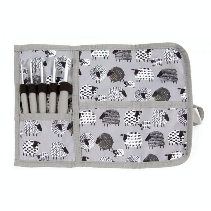 Étui en tissu avec 5 crochets - Mouton gris - DMC - Rougier et Plé