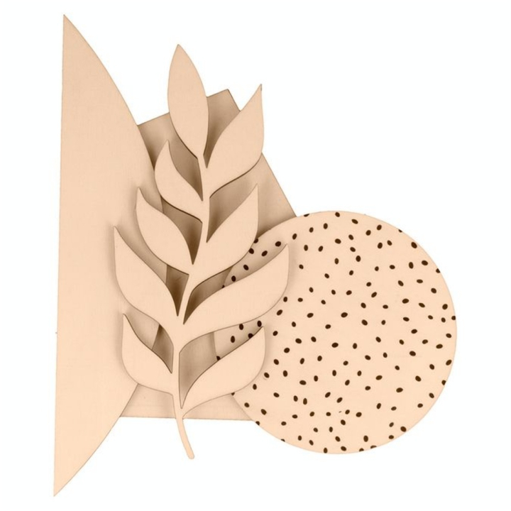Kit de décoration en bois Colorblock Feuille - Artemio - Rougier et Plé