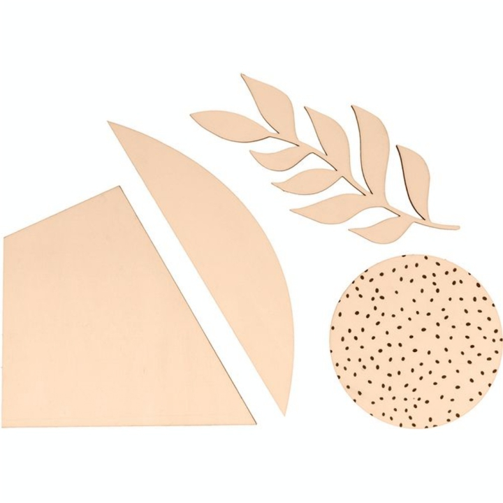 Kit de décoration en bois Colorblock Feuille - Artemio - Rougier et Plé