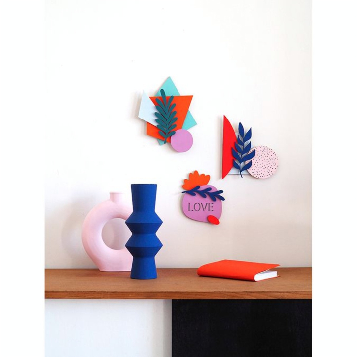 Kit de décoration en bois Colorblock Feuille - Artemio - Rougier et Plé