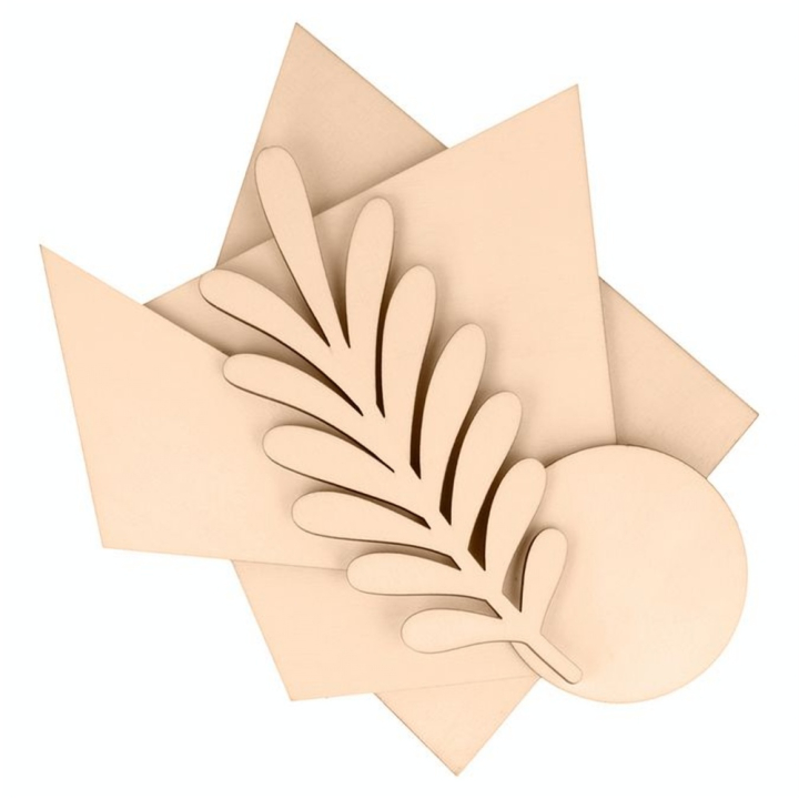 Kit de décoration en bois Colorblock Plumetis - Artemio - Rougier et Plé