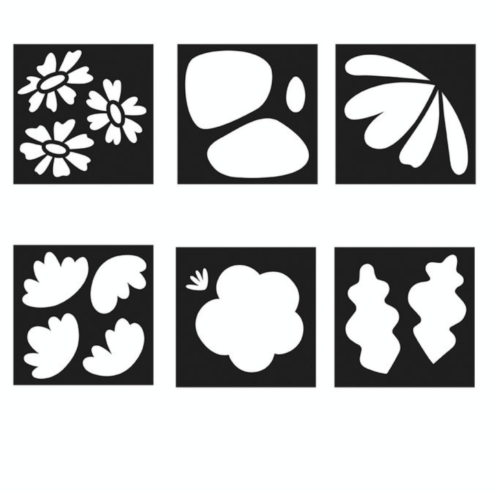 Pochoirs Colorblock 9 x 9 cm 12 pcs - Artemio - Rougier et Plé