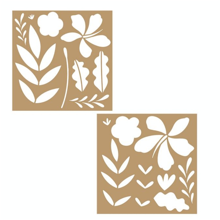 Pochoir Colorblock 20 x 20 cm Feuillage 2 pcs - Artemio - Rougier et Plé