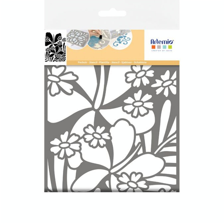 Pochoir Colorblock A4 21 x 29.7 cm Fleurs - Artemio - Rougier et Plé