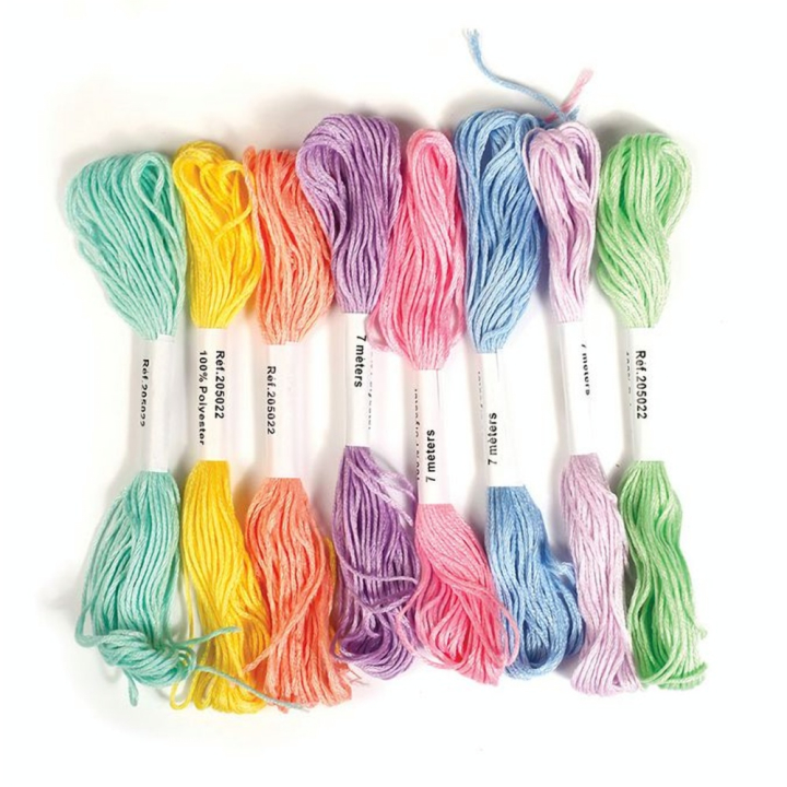 Echevettes de fils Pastel 7 m 8 pcs - Graine Créative - Rougier et Plé