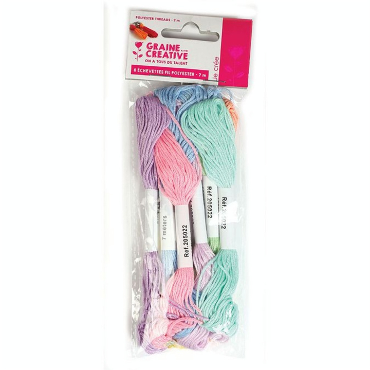 Echevettes de fils Pastel 7 m 8 pcs - Graine Créative - Rougier et Plé