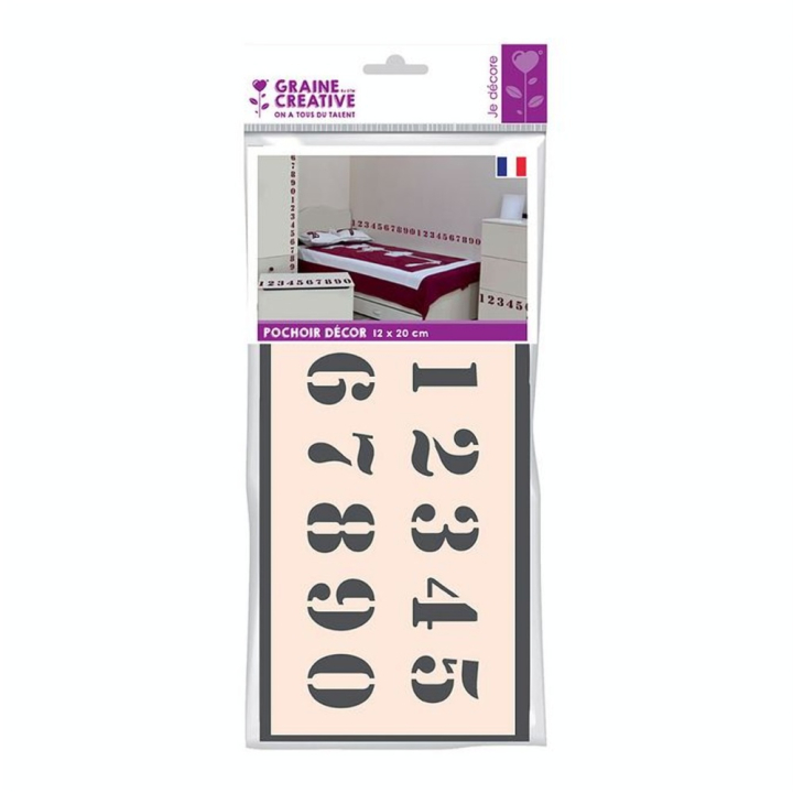 Pochoir Chiffres 12 x 20 cm - Graine Créative - Rougier et Plé