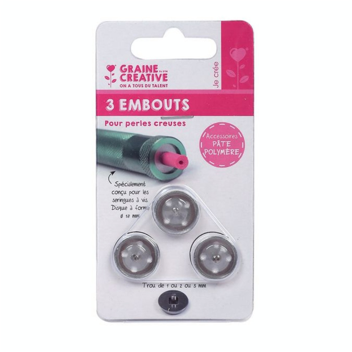 Embouts pour perles creuses x 3 pcs - Graine Créative - Rougier et Plé