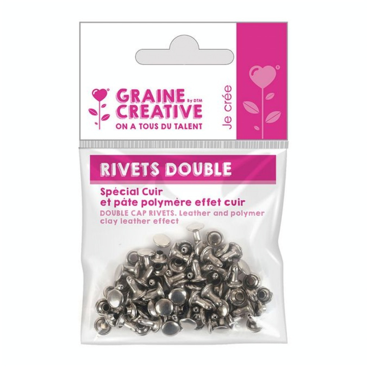 Rivets doubles pour cuir x 30 pcs - Graine Créative - Rougier et Plé
