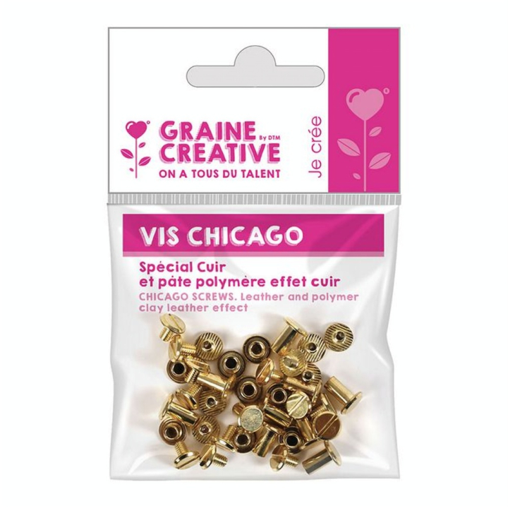 Vis chicago pour cuir x 20 pcs - Graine Créative - Rougier et Plé