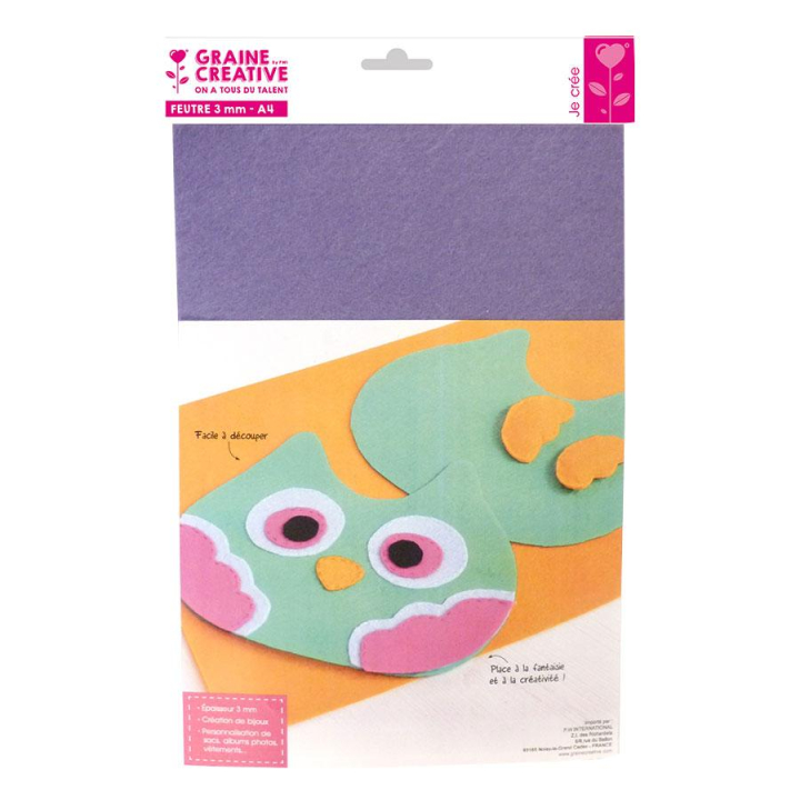Feuille de feutrine A4 3 mm - Graine Créative - Rougier et Plé