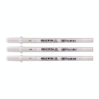 Stylo Gel Gelly Roll Set Blanc - Sakura - Rougier et Plé