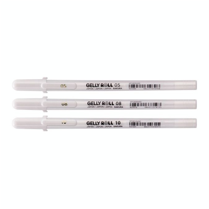 Stylo Gel Gelly Roll Set Blanc - Sakura - Rougier et Plé