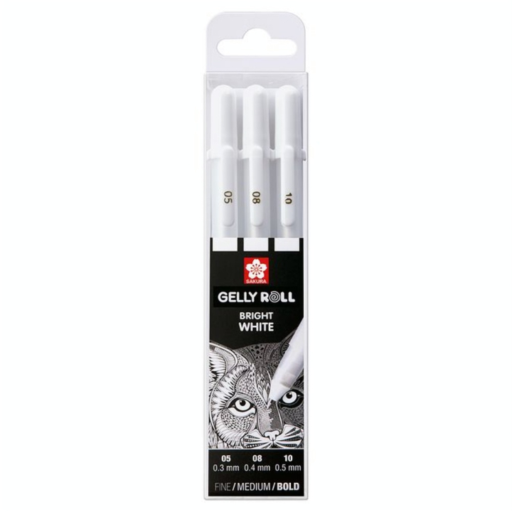 Stylo Gel Gelly Roll Set Blanc - Sakura - Rougier et Plé