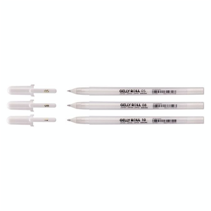 Stylo Gel Gelly Roll Set Blanc - Sakura - Rougier et Plé