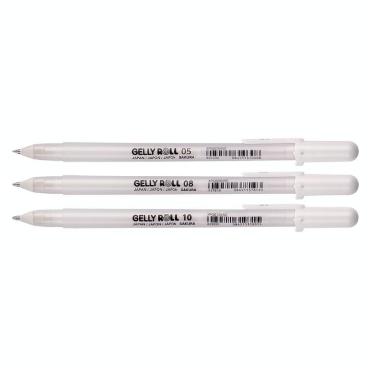 Stylo Gel Gelly Roll Set Blanc - Sakura - Rougier et Plé
