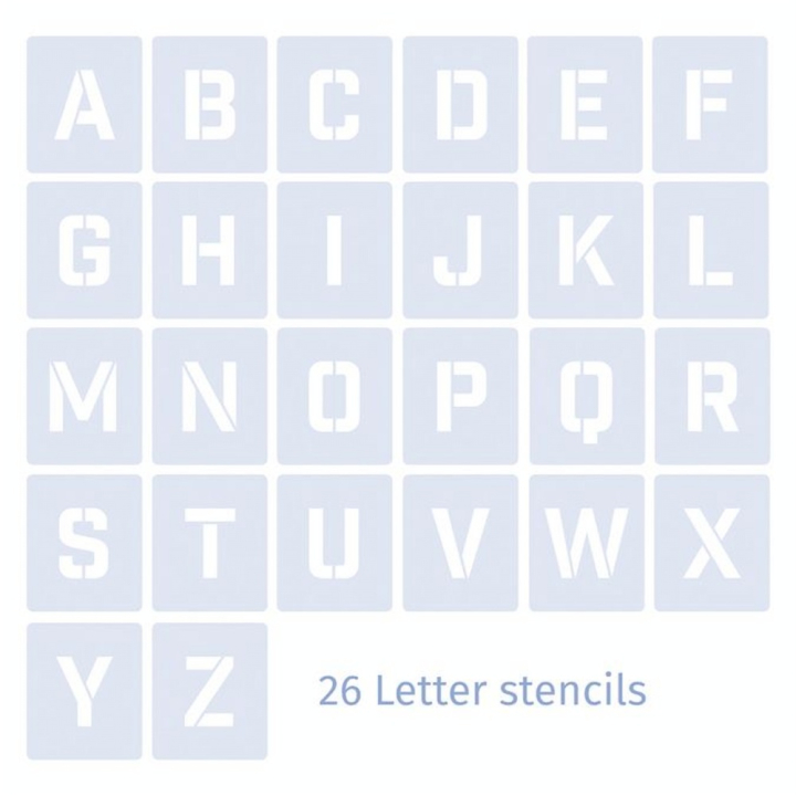 Pochoirs Alphabet 5 cm 26 Lettres Sans Sérif - QBIX - Rougier et Plé