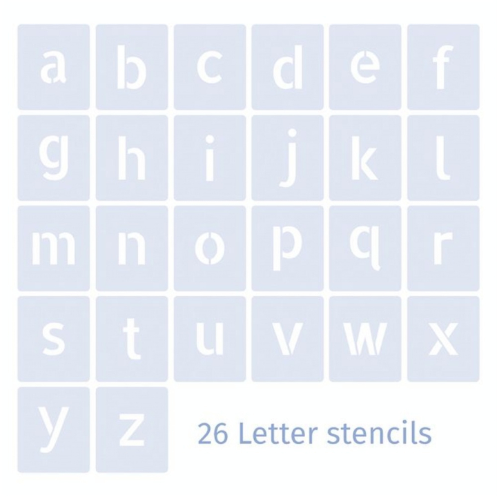 Pochoirs Alphabet 5 cm 26 Lettres minuscules - QBIX - Rougier et Plé