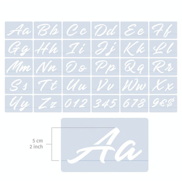 Pochoirs Alphabet 5 cm 26 Lettres décoratives - QBIX - Rougier et Plé