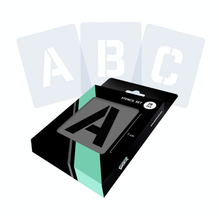 Pochoirs Alphabet 7 cm 26 Lettres Sans Sérif - QBIX - Rougier et Plé