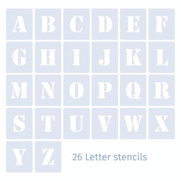 Pochoirs Alphabet 7 cm 26 Lettres Sérif - QBIX - Rougier et Plé