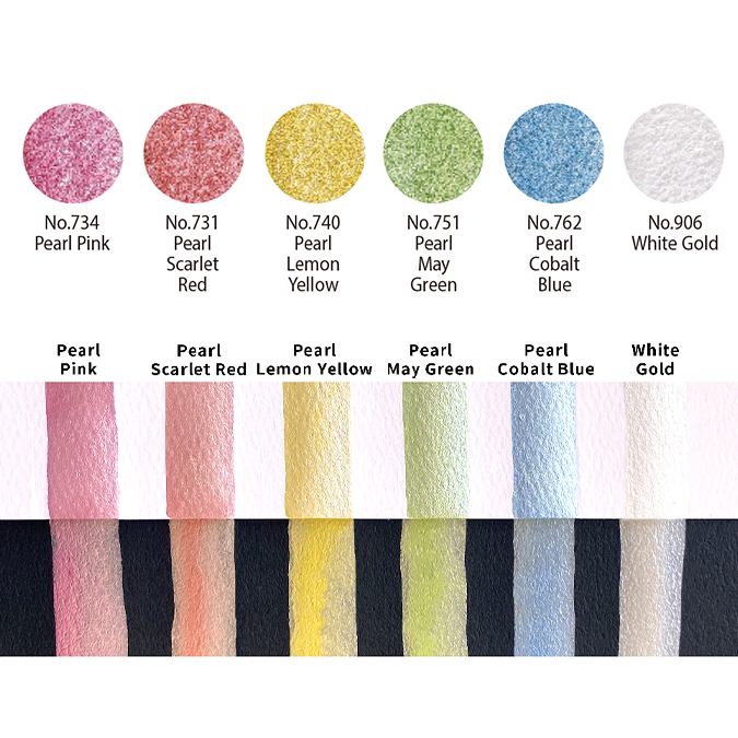 Aquarelle Japonaise Gansai Coffret 6 Teintes Pastel - Kuretake - Rougier et Plé