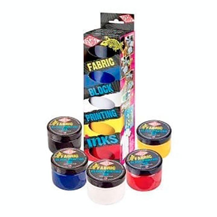 Encre Linogravure Spécial Tissu 150 ml Lot de 5 Couleurs - ESSDEE - Rougier et Plé