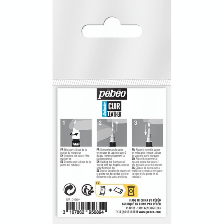 Pointe de rechange pour Marqueur Setacolor Cuir 3 pcs - Pébéo - Rougier et Plé