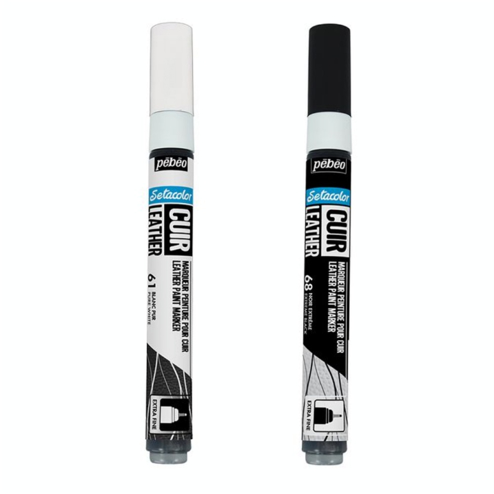 Marqueur Peinture Setacolor Cuir Set Noir & Blanc - Pébéo - Rougier et Plé