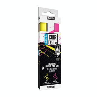 Marqueur Peinture Setacolor Cuir Set Jaune & Rose Fluo - Pébéo - Rougier et Plé