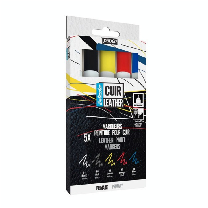Marqueur Peinture Setacolor Cuir Set Primaire - Pébéo - Rougier et Plé