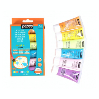 Peinture Acrylique Acrylcolor 6 tubes 20 ml Set découverte Pastel - Pébéo - Rougier et Plé