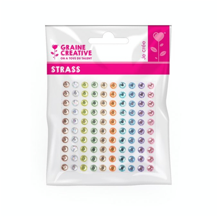 Strass adhésifs 5 mm 100 pcs Couleurs Pastel - Graine Créative - Rougier et Plé