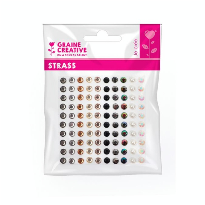 Strass adhésifs 5 mm 100 pcs Couleurs Métal & Perle - Graine Créative - Rougier et Plé