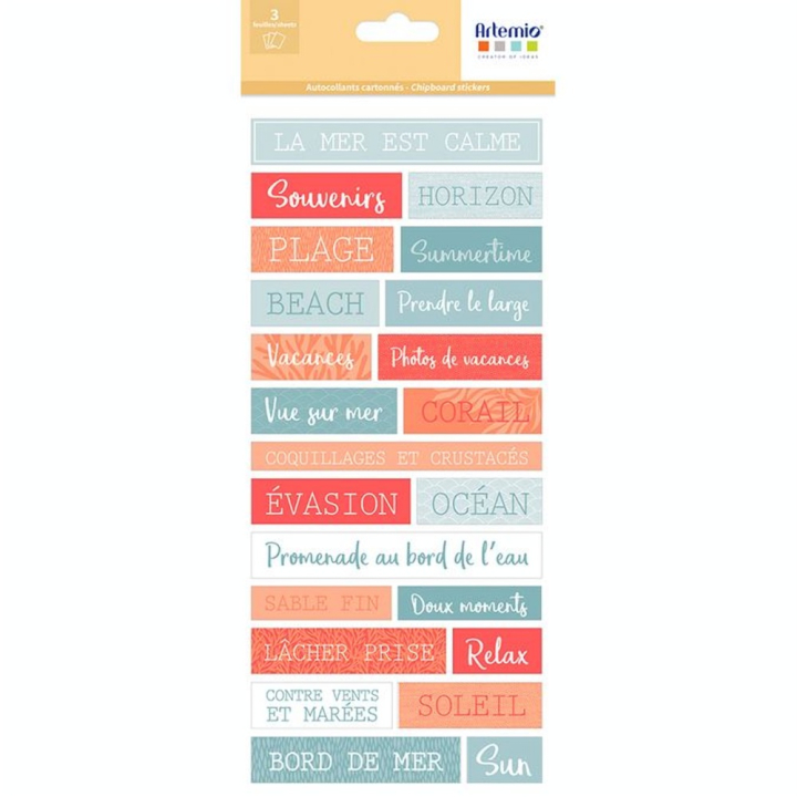 Stickers Epoxy Corail 3 planches 10.5 x 23 cm - Artemio - Rougier et Plé