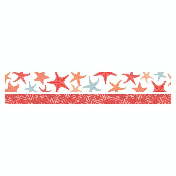 Ruban adhésif Washi Tape Corail 15 & 30 mm x 5 m Étoile de mer - Artemio - Rougier et Plé