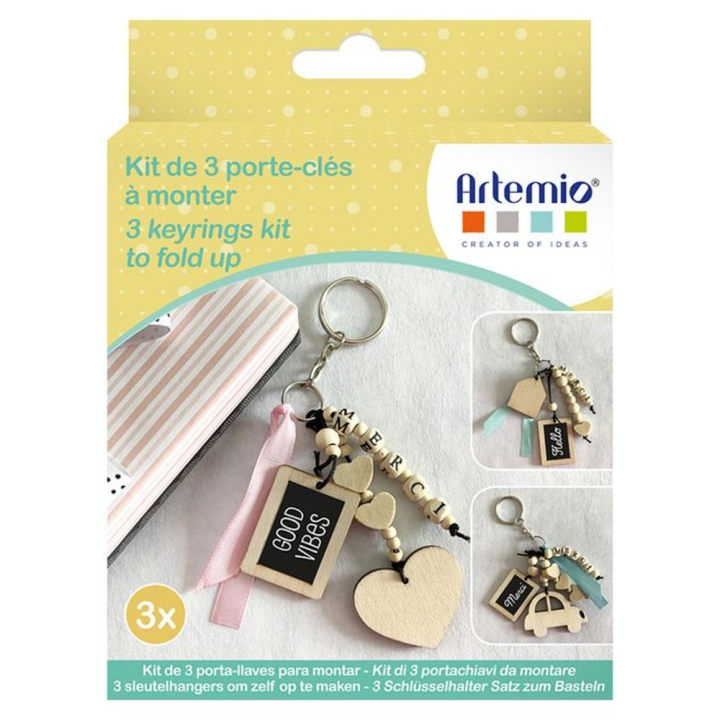 Kit DIY 3 Porte-clés Merci - Artemio - Rougier et Plé