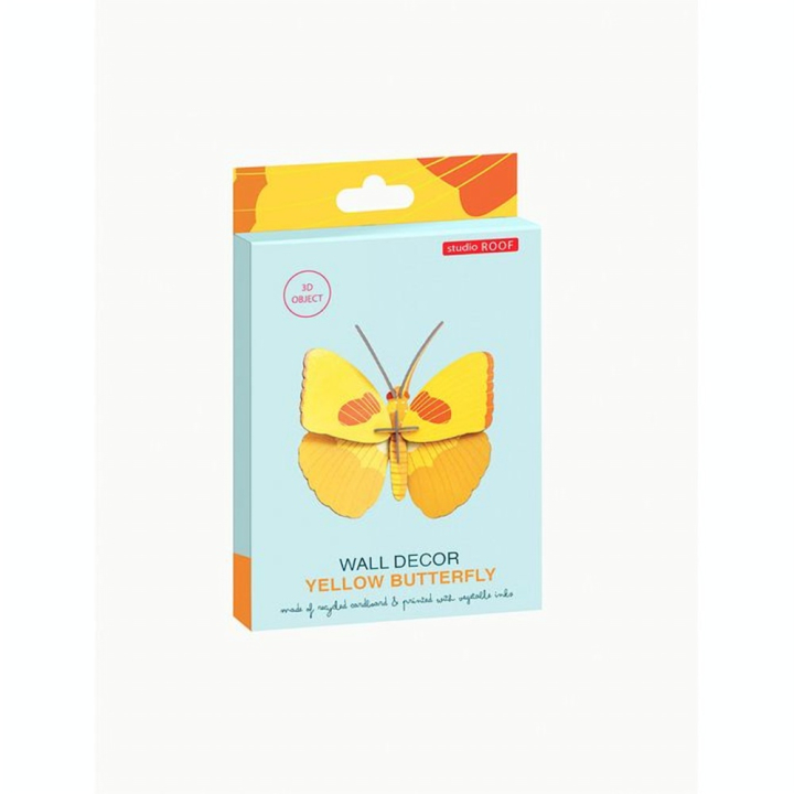 Décoration murale 3D 15 x 5 x 14 cm Papillon jaune - Studio ROOF - Rougier et Plé