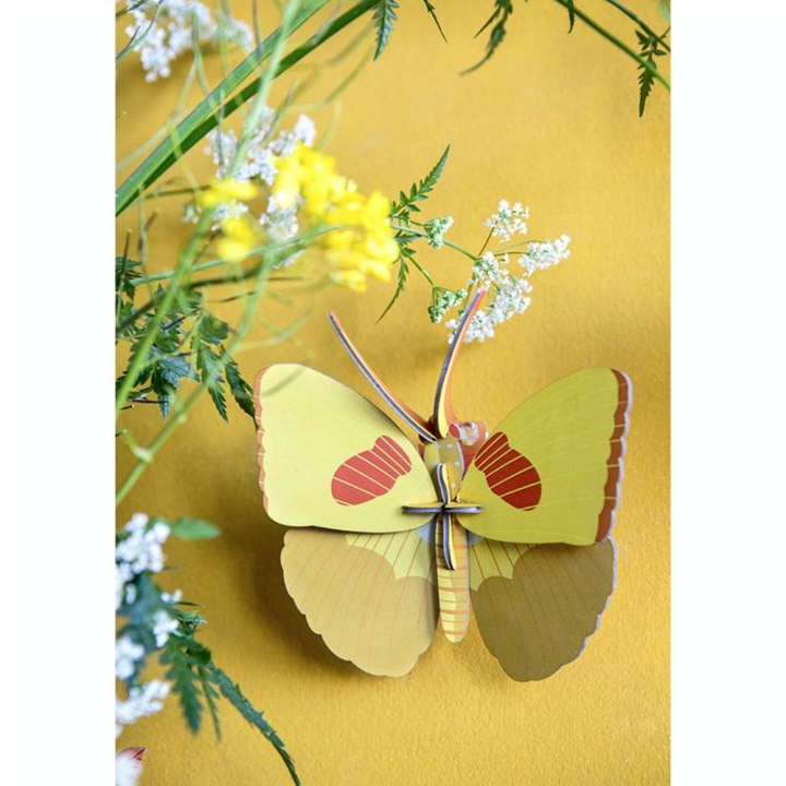 Décoration murale 3D 15 x 5 x 14 cm Papillon jaune - Studio ROOF - Rougier et Plé