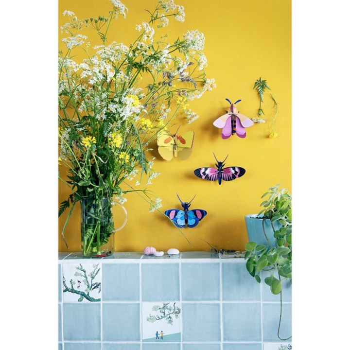 Décoration murale 3D 15 x 5 x 14 cm Papillon jaune - Studio ROOF - Rougier et Plé