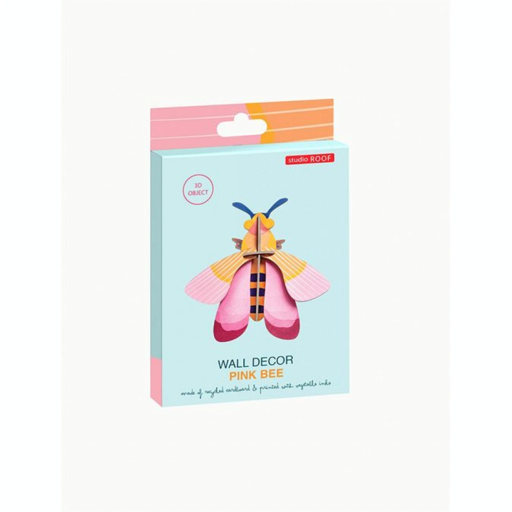 Décoration murale 3D 15 x 16 x 13 cm Abeille rose - Studio ROOF - Rougier et Plé