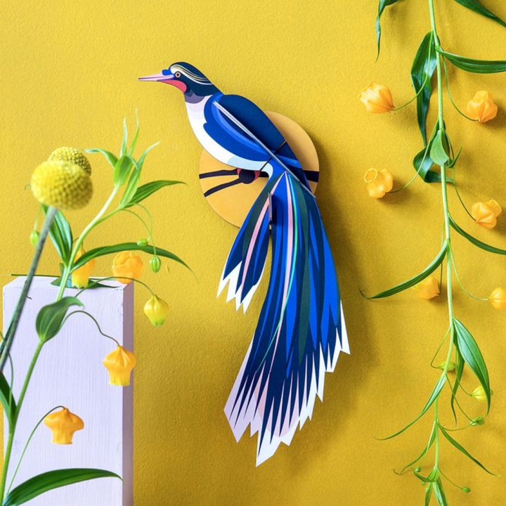 Décoration murale 3D 18 x 7 x 37 cm Oiseau de Paradis - Studio ROOF - Rougier et Plé