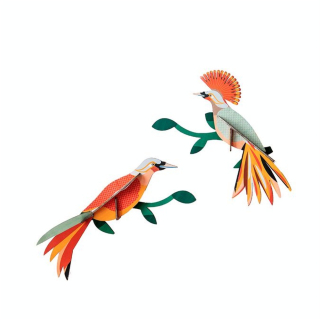 Décoration murale 3D 22 x 6 x 22 cm 2 Oiseaux de Paradis Obi - Studio ROOF - Rougier et Plé