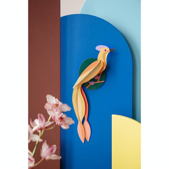 Décoration murale 3D 18 x 6 x 37 cm Oiseau de Paradis Olango - Studio ROOF - Rougier et Plé