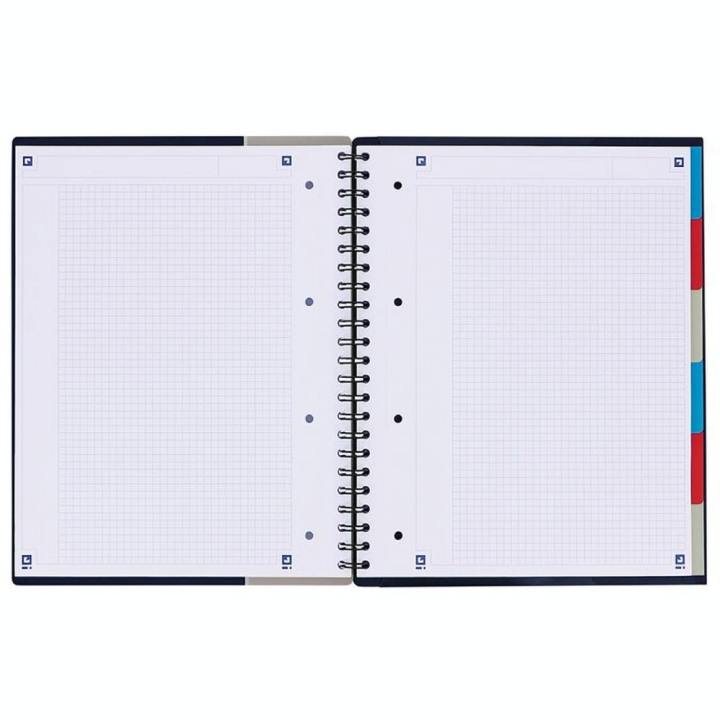 Cahier à spirales A4+ 24.5 x 31 cm Petits carreaux 5 x 5 mm 160 pages Organiserbook - Oxford - Rougier et Plé