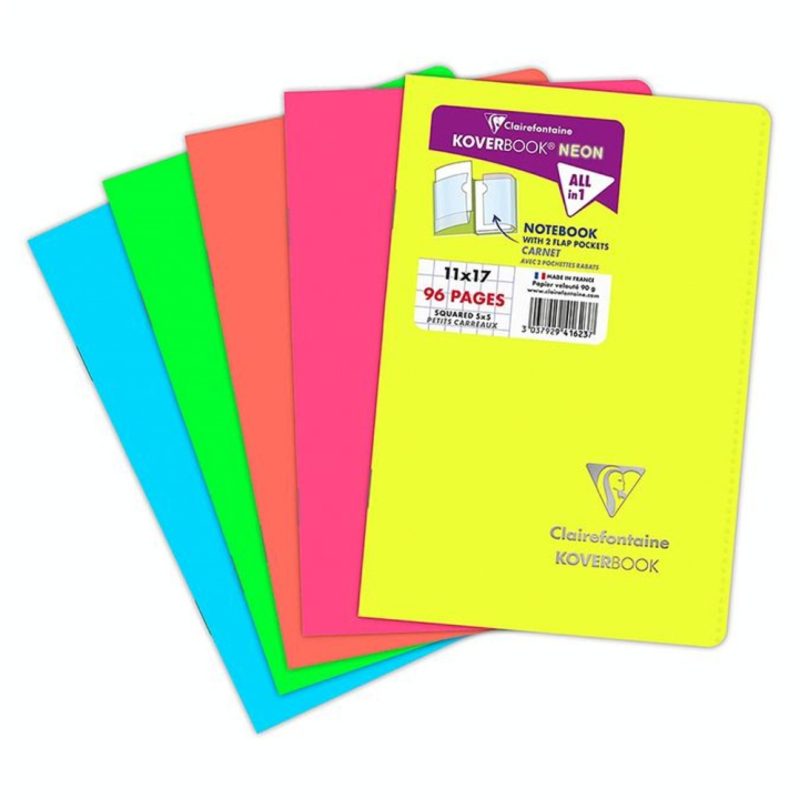 Cahier 11 x 17 cm Ligné 96 pages Koverbook NEON - Clairefontaine - Rougier et Plé