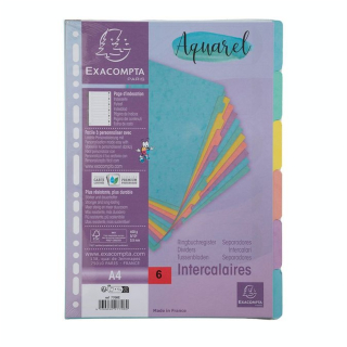 Intercalaires 10 positions A4 carte lustrée 400 g/m² Aquarel - Exacompta - Rougier et Plé
