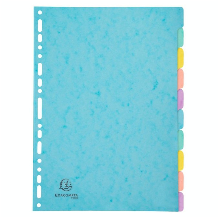 Intercalaires 10 positions A4 carte lustrée 400 g/m² Aquarel - Exacompta - Rougier et Plé