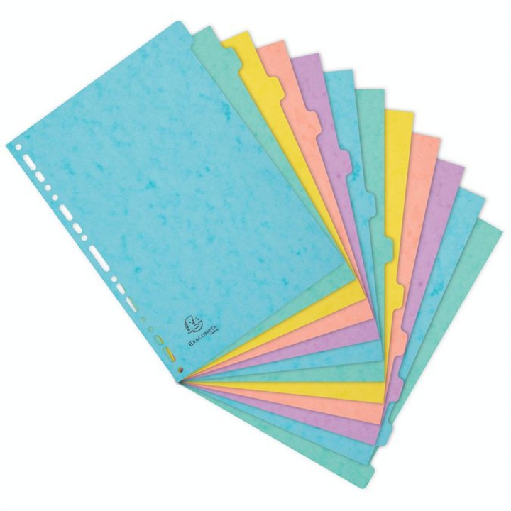 Intercalaires 12 positions A4 Carte Lustrée 400 g/m² Aquarel - Exacompta - Rougier et Plé