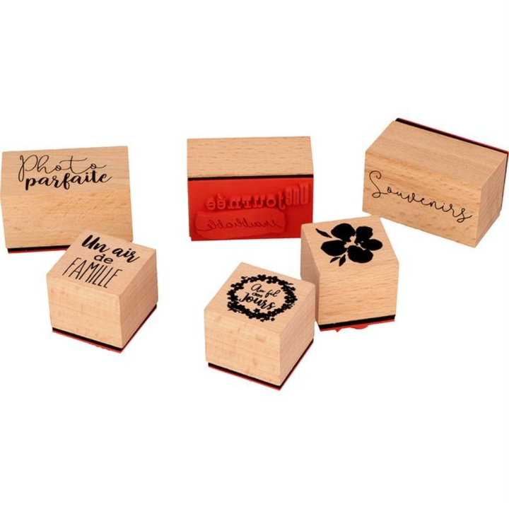 Tampons Bois Coffret 6 pcs Couleurs Nature - Artemio - Rougier et Plé
